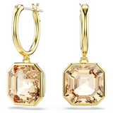 Swarovski Millenia Caramel Square-Cut Drop Earrings | Gold-Tone