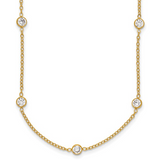 14K Gold Filled 9-Station CZ Necklace | 18" + 2" Extender