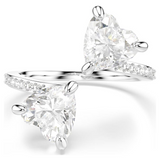 Swarovski Mesmera Heart Open Ring | Rhodium Plated Size 52