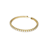 Swarovski Matrix Tennis Bracelet | Gold-Tone 6.5" Round Cut White