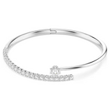 Swarovski Matrix Bangle: Fluid Rhodium-Plated Open Design (5753571)