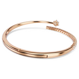 Swarovski 5763819 Matrix Bangle | White Crystal Rose Gold Bracelet
