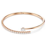 Swarovski 5763819 Matrix Bangle | White Crystal Rose Gold Bracelet