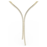 Swarovski Matrix Y Necklace White Round Cut Gold Finish 5750601