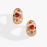 Alex and Ani Gemstone Puffy Huggie Hoop Earrings