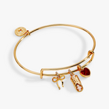 Alex and Ani 'There Cannoli Be You' Bow & Heart Multi Charm Bangle