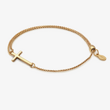 Alex and Ani Providence Cross Pull Chain Bracelet, 14Kt Gold Plated