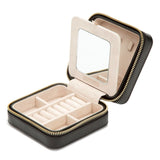 Ivory Caroline Zip Travel Case | Jewelry & Watch Organizer | Black