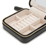 Ivory Caroline Zip Travel Case | Jewelry & Watch Organizer | Black