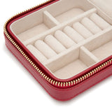 Ivory Caroline Zip Travel Case | Jewelry & Watch Organizer | Red