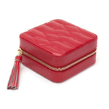 Ivory Caroline Zip Travel Case | Jewelry & Watch Organizer | Red