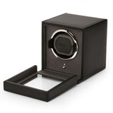Black Cub Single Watch Winder with Cover Box | Automatic Watch Winder