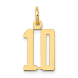14k Small Elongated Number 10 Charm LES10