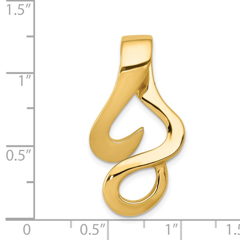 14k Polished Slide Fits up to 10mm Regular/Fancy/Reversible Omega SL299
