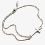 Alex and Ani Sterling Silver Pull Chain Cross Bracelet PC14SPB05S