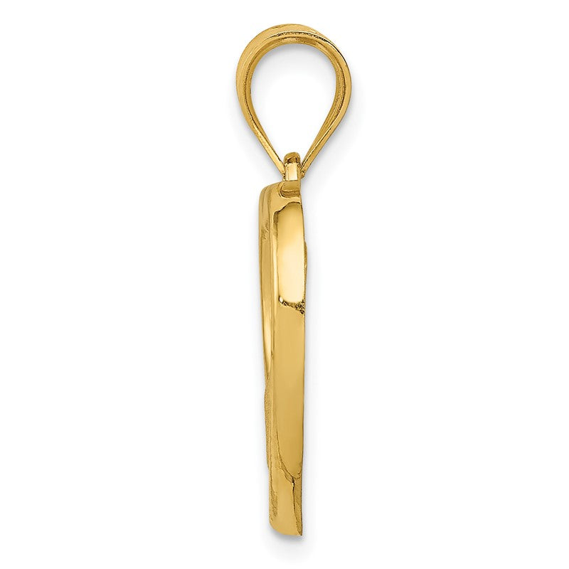 14k Polished and Satin Mom and Baby Heart Charm K4753
