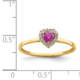 14K Pink and Clear CZ Halo Heart Ring K6417