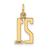 14k Small Elongated Number 21 Charm LES21
