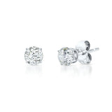 1/4 CT. T.W. Round Diamond Solitaire Studs | 14K White Gold Earrings