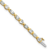 14k Yellow Gold 7.35ctw Multi-Shape Lab Diamond Tennis Bracelet - 7"