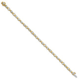 14k Yellow Gold 7.35ctw Multi-Shape Lab Diamond Tennis Bracelet - 7"