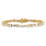 14k Yellow Gold 7.35ctw Multi-Shape Lab Diamond Tennis Bracelet - 7"