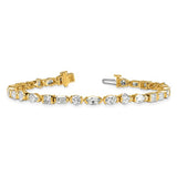 14k Yellow Gold 7.35ctw Multi-Shape Lab Diamond Tennis Bracelet - 7"