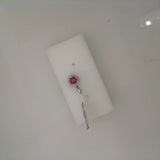 14K White Gold Round Ruby Halo Pendant Necklace (0.40ct)