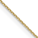 18" Solid 10K Yellow Gold 0.6mm Diamond Cut Cable Chain