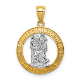 14k Two-Tone Gold St. Christopher Medal Charm