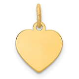 14k Yellow Gold Engravable Heart Symbol Pendant Charm