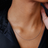 18" Rhodium Plated Sterling Silver Round Box Chain Necklace