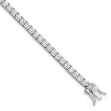 Rhodium Plated Sterling Silver CZ Tennis Bracelet