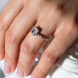 Sterling Silver April Birthstone Ring - Rhodium Plated White CZ Solitaire, Size 7