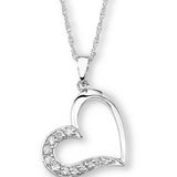 Sterling Silver Cubic Zirconia Heart Pendant & Charm | Cz Symbol Jewelry