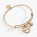 Alex and Ani Mamá Mother of Pearl Heart Charm Bangle