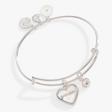 ALEX AND ANI Grandma Mother of Pearl Bangle - Silver