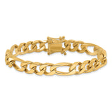 14K 20 inch 9mm Hand Polished Figaro Link with Box Catch Clasp Chain LK109
