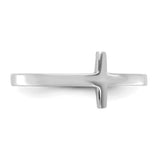 14k White Gold Sideways Cross Ring R1788