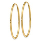 14k 1.2x30mm Polished Endless Tube Hoop Earrings XY1206