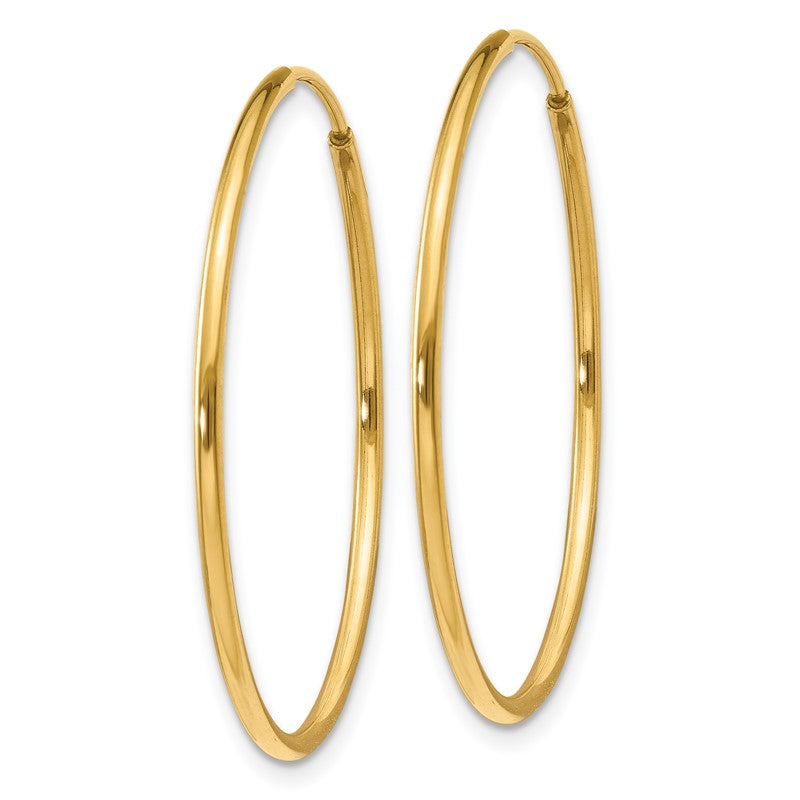 14k 1.2x30mm Polished Endless Tube Hoop Earrings XY1206