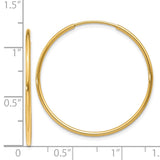 14k 1.2x30mm Polished Endless Tube Hoop Earrings XY1206