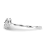14k White Gold Polished 1/20 carat AA Diamond Two Hearts Ring Y1793AA