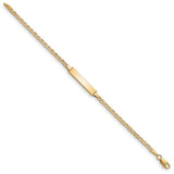 14k Polished Semi-Solid Chain/Solid Plate Anchor Link 20.5x4.5mm Plate 5.5 inch Baby/Child ID Bracelet DCID137