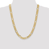 14K 22 inch 8.75mm Concave Open Figaro with Lobster Clasp Chain LFG220