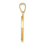 14k Polished and Satin Hollow FIRST HOLY COMMUNION Medal Round Pendant XR1388