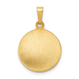 14k Polished and Satin Hollow FIRST HOLY COMMUNION Medal Round Pendant XR1388