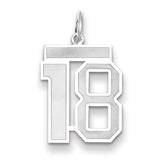 14kw Medium Satin Number 18 Charm WSM18
