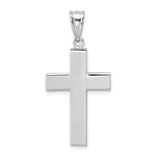 14k White Gold Polished Hollow Cross Pendant K4999