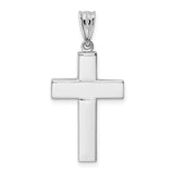 14k White Gold Polished Hollow Cross Pendant K4999
